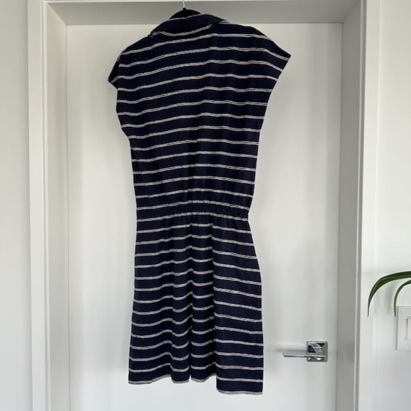 Lacoste Fitted Polo Dress In Blue Stripe Sz. 40 (M) - Picture 4 of 9